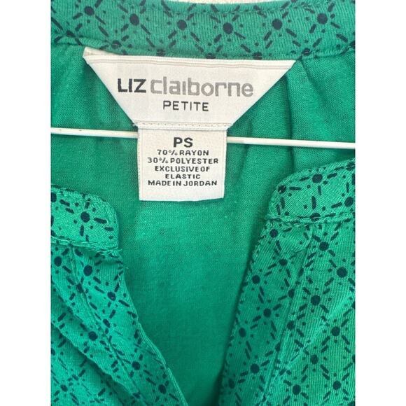 Liz Claiborne Petite Green and Blue Shirt with Buttons Women's Petite Small S - Picture 6 of 6